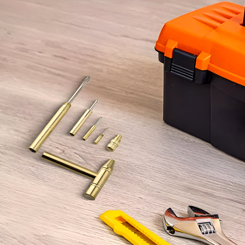 6-in-1 Mini Brass Hammer Screwdriver Set